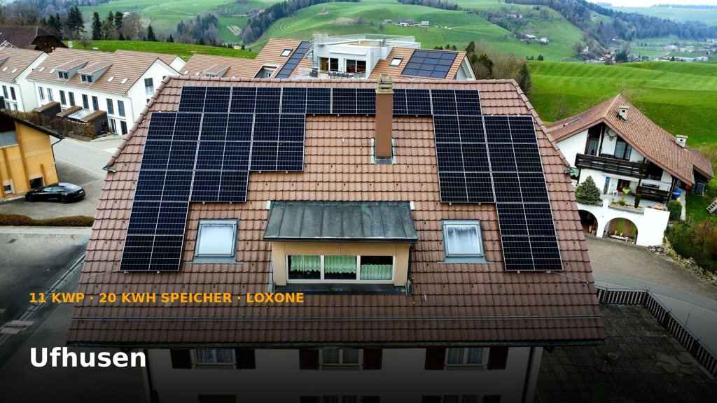 PV-Anlage 11 kWp inkl. Batteriespeicher und Loxone Energiemanagement in Ufhusen