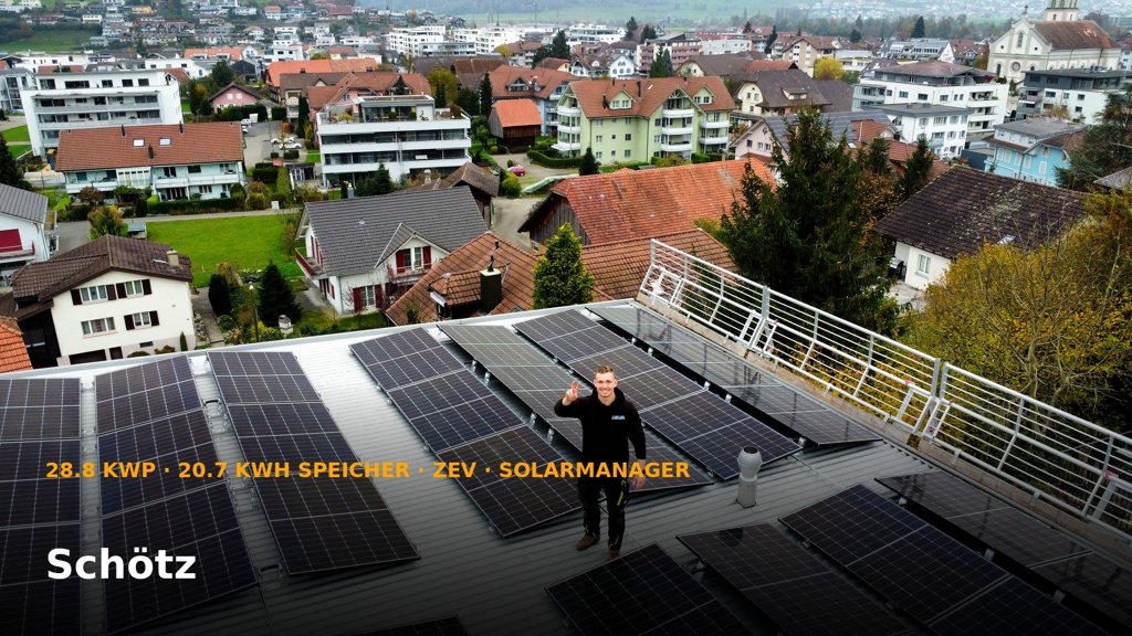 PV-Anlage 28.8 kWp inkl. Batteriespeicher, ZEV und Solarmanager in Schötz