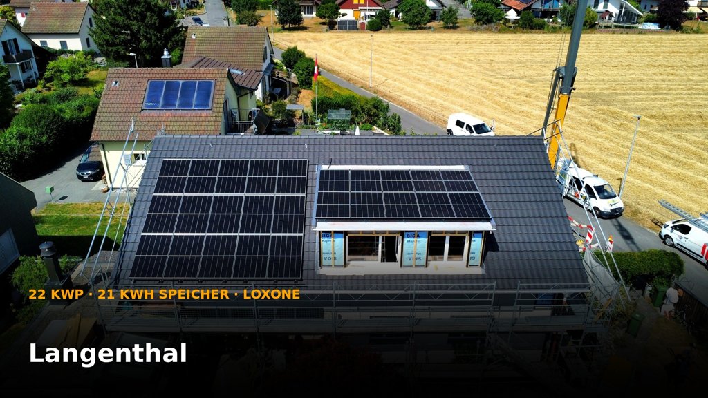 PV-Anlage 22 kWp inkl. Batteriespeicher und Loxone Energiemanagement in Langenthal