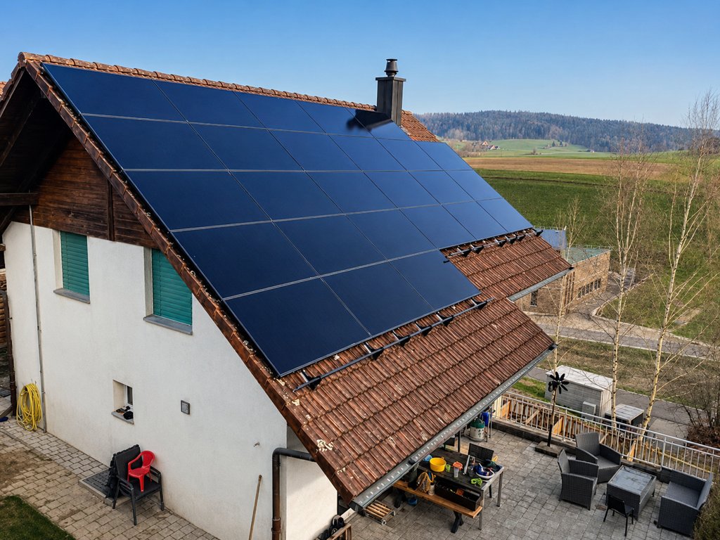 PV-Anlage 24.25 kWp inkl. Batteriespeicher, Notstrom und Loxone Energiemanagement in Melchnau