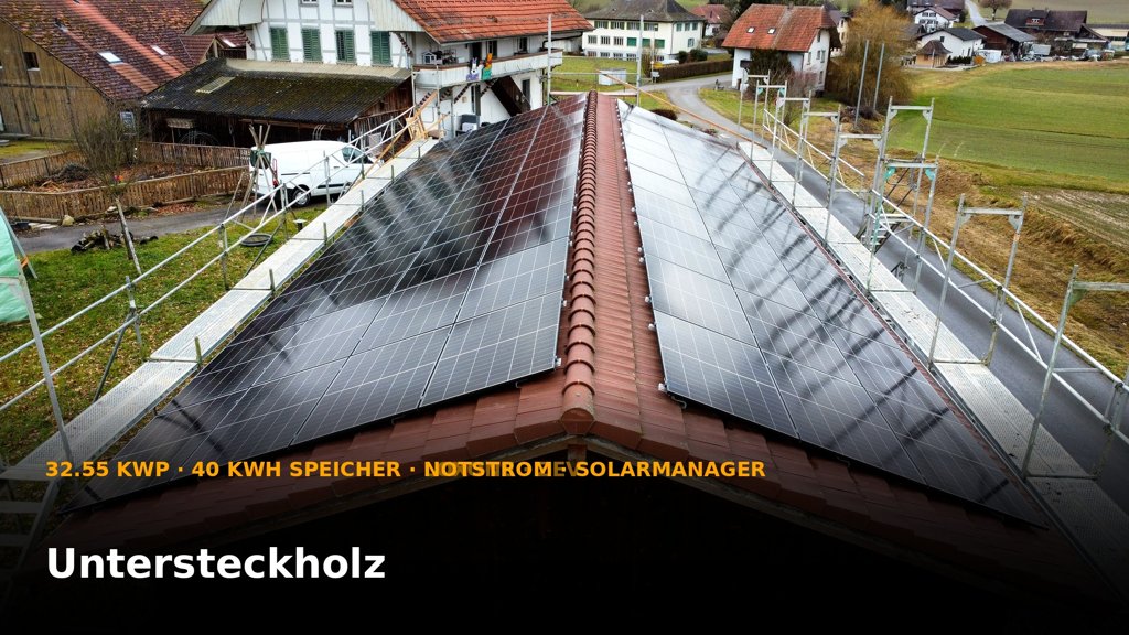 PV-Anlage 32.55 kWp inkl. 40 kWh Batteriespeicher, Loxone und ZEV auf Landwirtschaftsgebäude in Untersteckholz